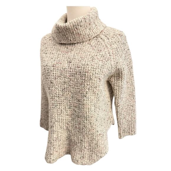 Free People Dylan Tweedy Pullover Sweater Oatmeal Small Cozy Trendy Fall Winter - Picture 5 of 13